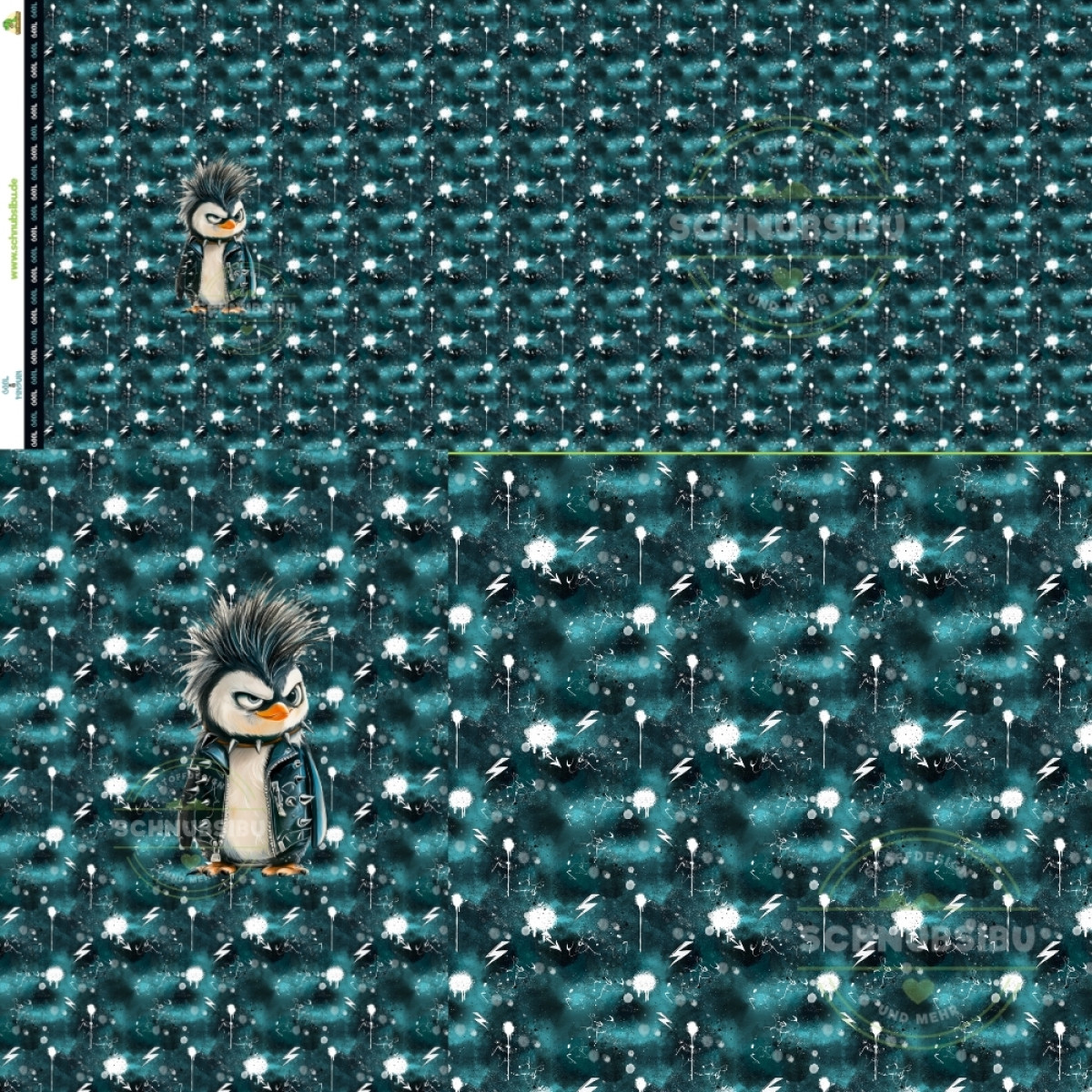 French Terry Cool Pinguin Panel